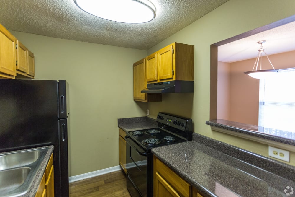 Well-lit kitchen at Cypress Creek Townhomes in Goodlettsville, Tennessee