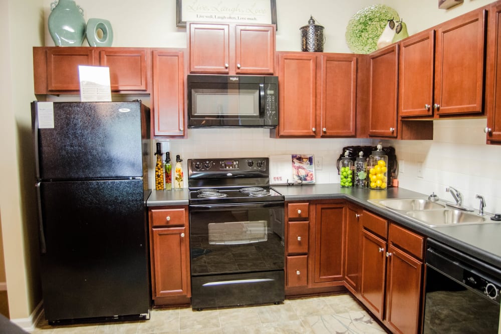 Fully equipped, bright kitchen at Lullwater at Saluda Pointe in Lexington, South Carolina