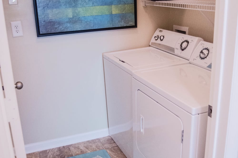 Washer and dryer at Lullwater at Saluda Pointe in Lexington, South Carolina