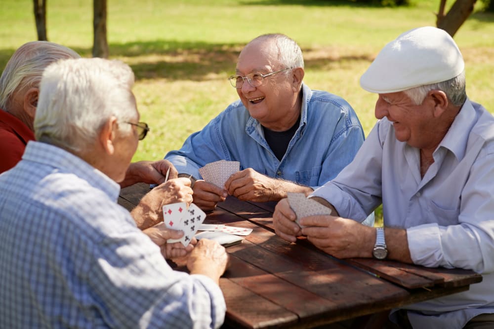 Residents playing cards at Clearwater at Rancharrah in Reno, Nevada