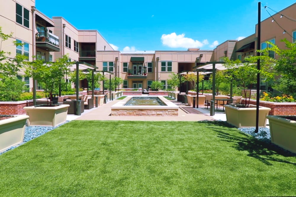Enjoy immaculate landscaping at Landing at Watermere Frisco Assisted Living in Frisco, Texas