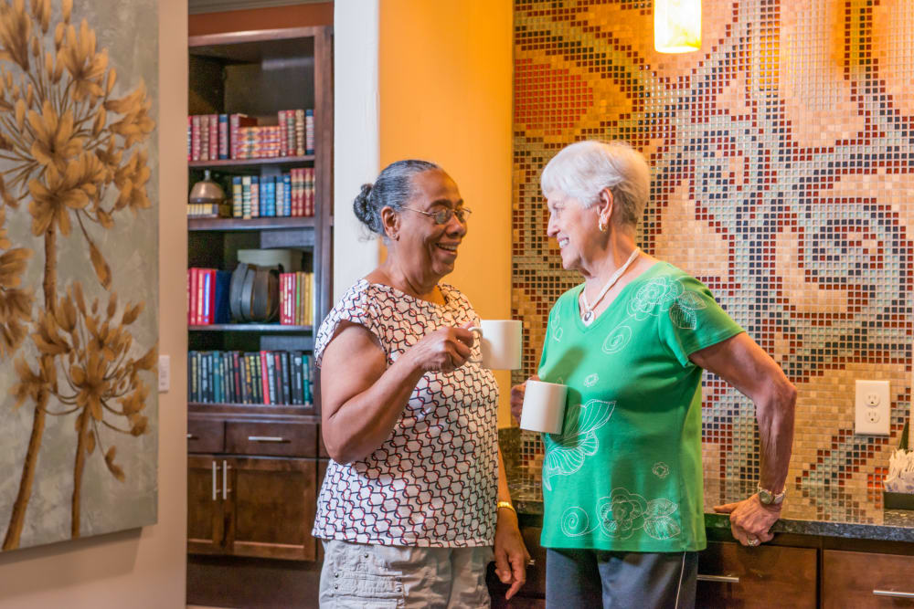 Residents chatting at an Integrated Senior Lifestyles community