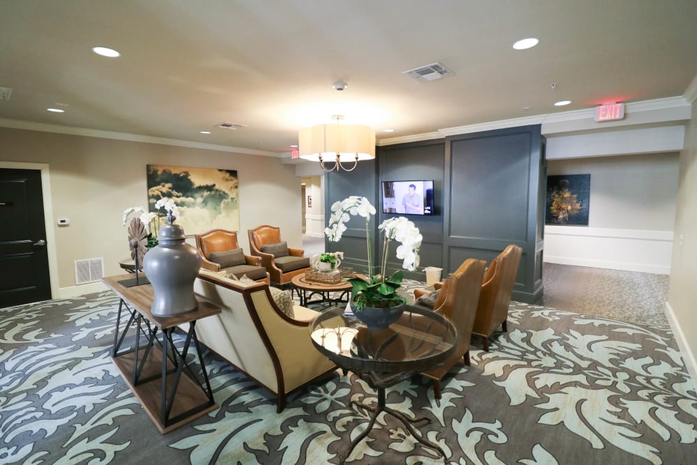 Community area with television at Landing at Watermere Frisco in Frisco, Texas