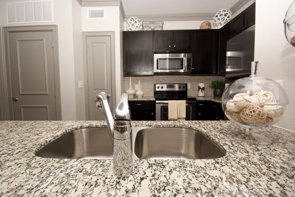 Bright kitchen at The Sovereign in Fort Worth, Texas