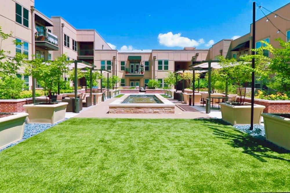 Lush landscaping at an Integrated Senior Lifestyles community