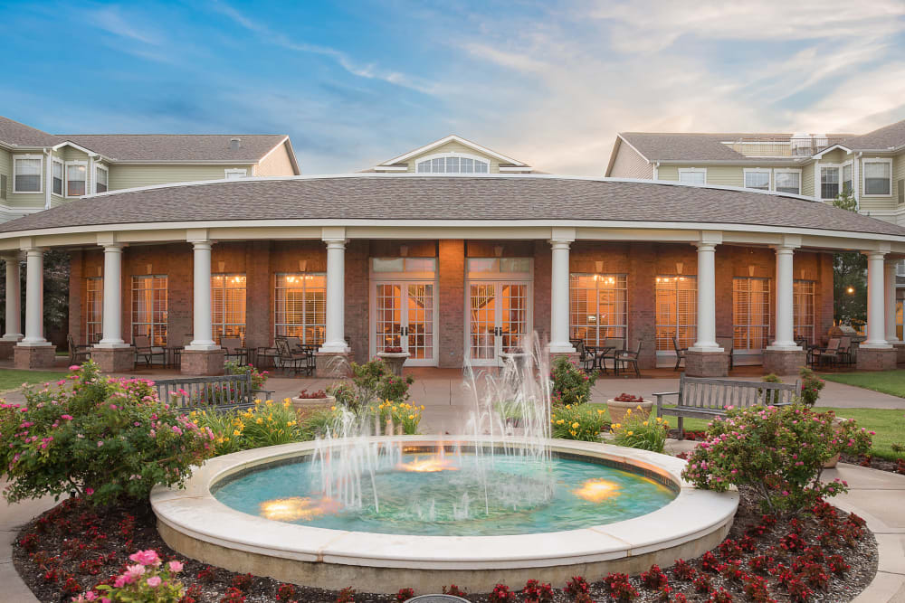 Lovely water fountain at an Integrated Senior Lifestyles community