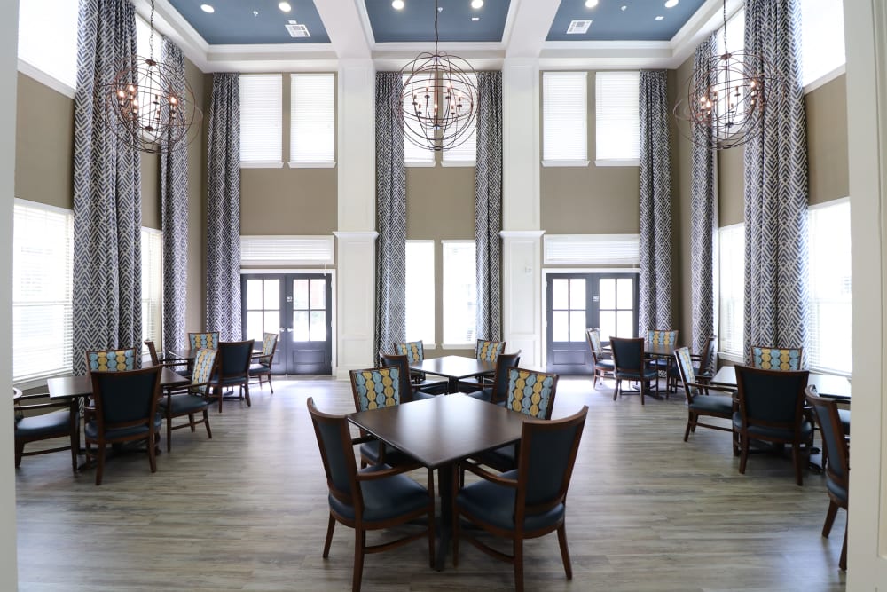 A dining hall at an Integrated Senior Lifestyles community