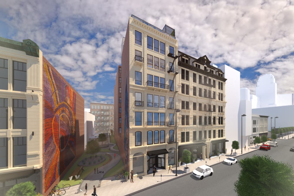 Rendering of Live on 4th's exterior in Cincinnati, Ohio