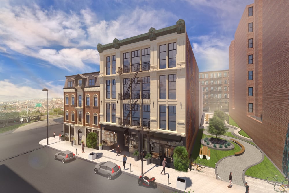 Exterior rendering of Live on 4th in Cincinnati, Ohio
