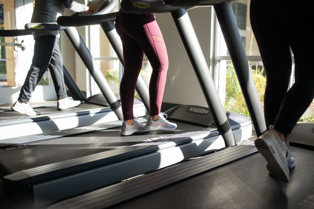 Residents using treadmills at BB Living at Val Vista in Gilbert, Arizona