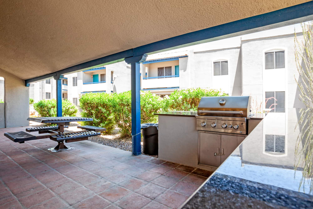 Community grilling area at The Agave in Tucson, Arizona