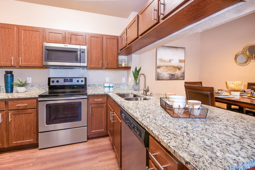 Beautiful Kitchen at Ballantyne Apartments in Lewisville, Texas