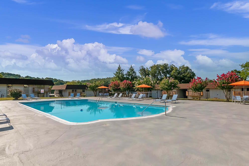 Large pool area at Riverside North Apartment Homes in Chattanooga, Tennessee