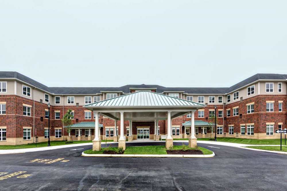 Exterior shot of the building at The Harmony Collection at Hanover in Mechanicsville, Virginia