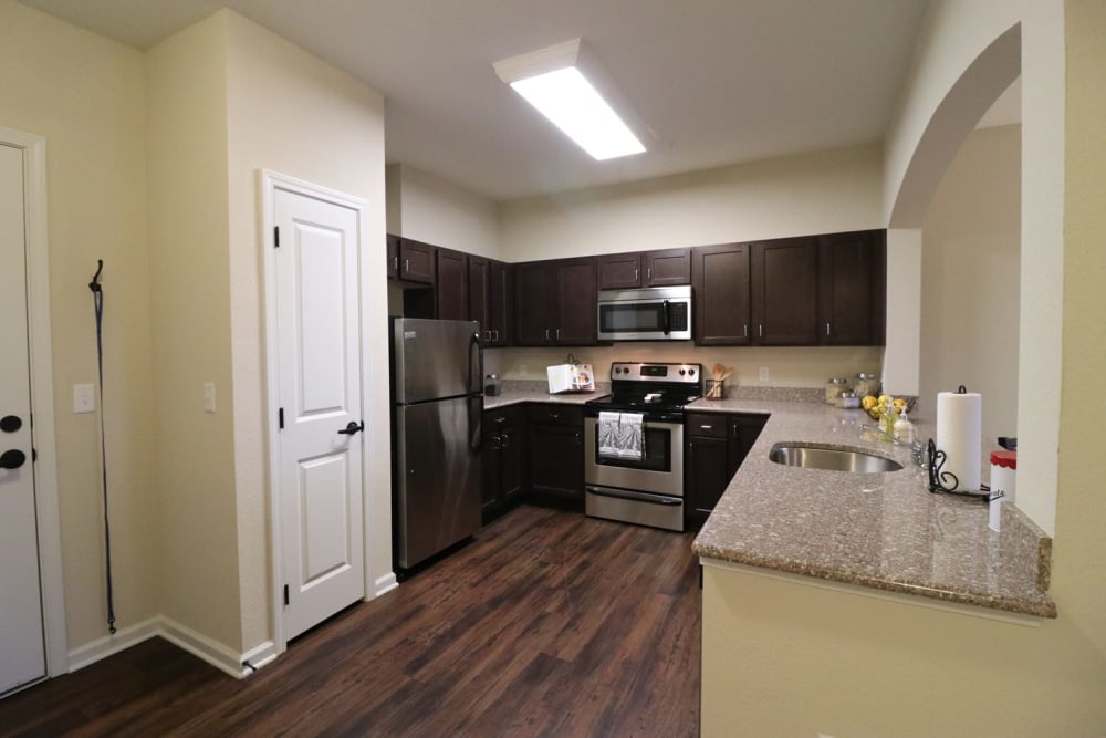 Modern kitchen at Harmony at Five Forks in Simpsonville, South Carolina