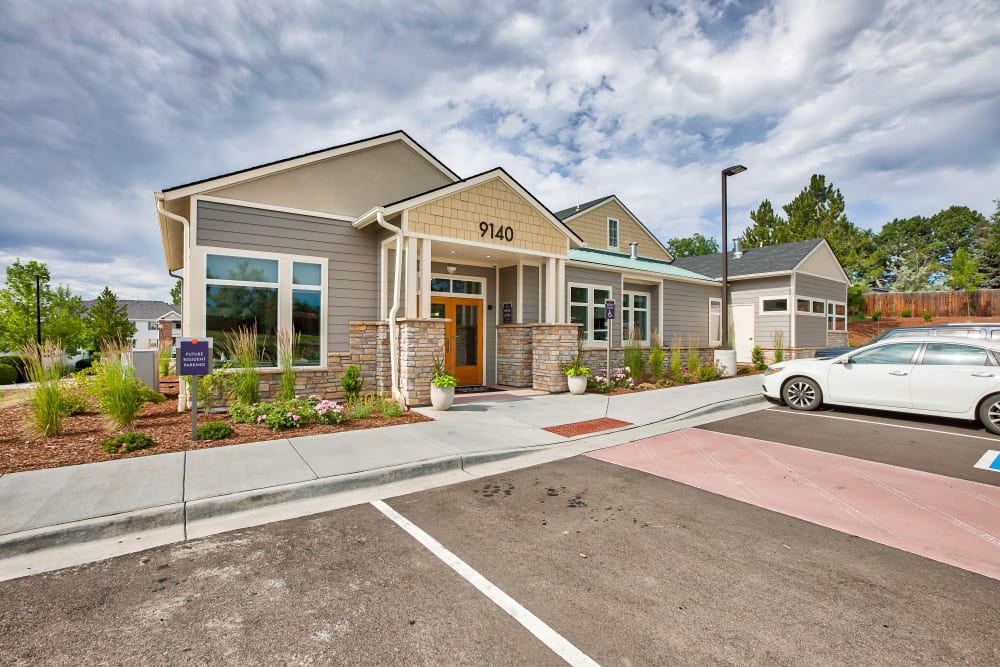 Entrance of the Leasing Office at Vistas at Stony Creek Apartments in Littleton, CO