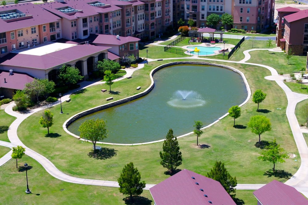 The lush grounds at Raider Ranch in Lubbock, Texas
