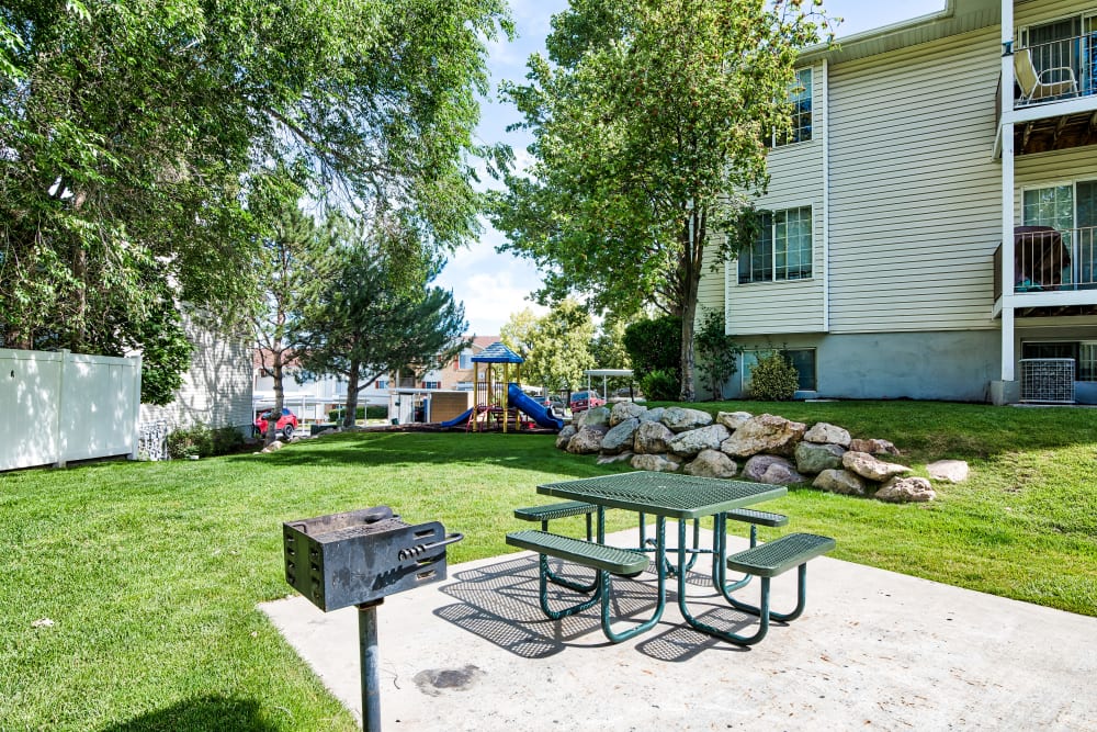 BBQ Area at Cherry Lane Apartment Homes in Bountiful, Utah