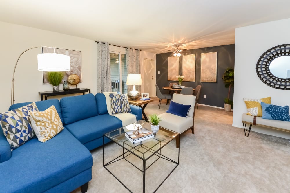 Beautiful Living Room at Sherwood Crossing Apartments & Townhomes in Philadelphia, Pennsylvania