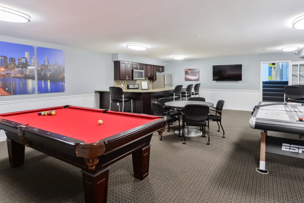Clubhouse Game Room at Sherwood Crossing Apartments & Townhomes in Philadelphia, Pennsylvania