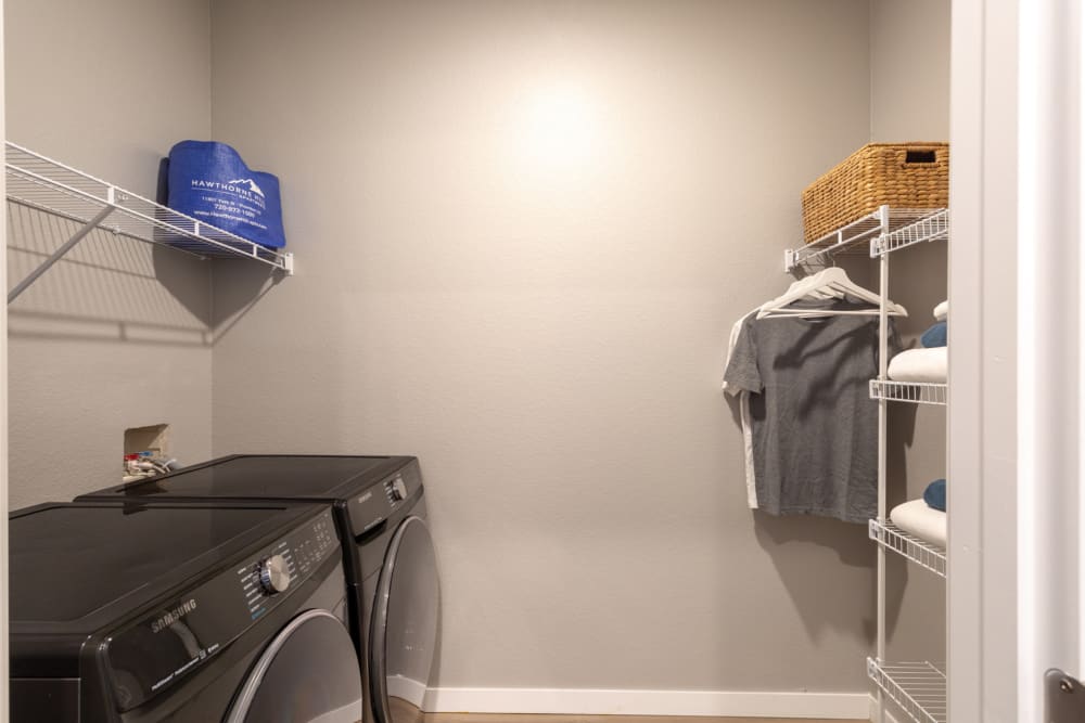 Large Washer and Dryer Room at Hawthorne Hill Apartments in Thornton, Colorado