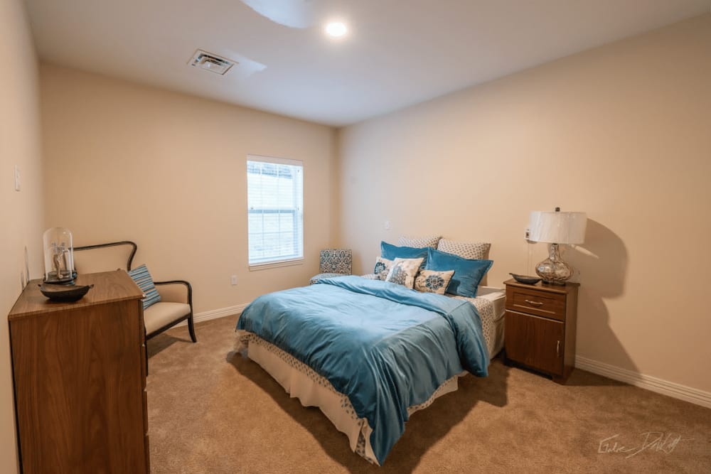 A bedroom at Harmony at Morgantown in Morgantown, West Virginia
