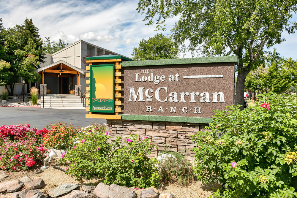 Entry Sign at The Lodge at McCarran Ranch Apartment Homes in Reno, Nevada