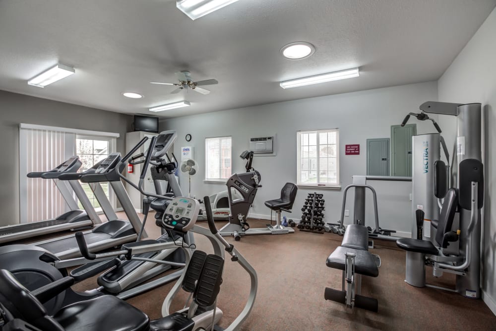 The fitness center at Sunflower in Fort Collins, Colorado