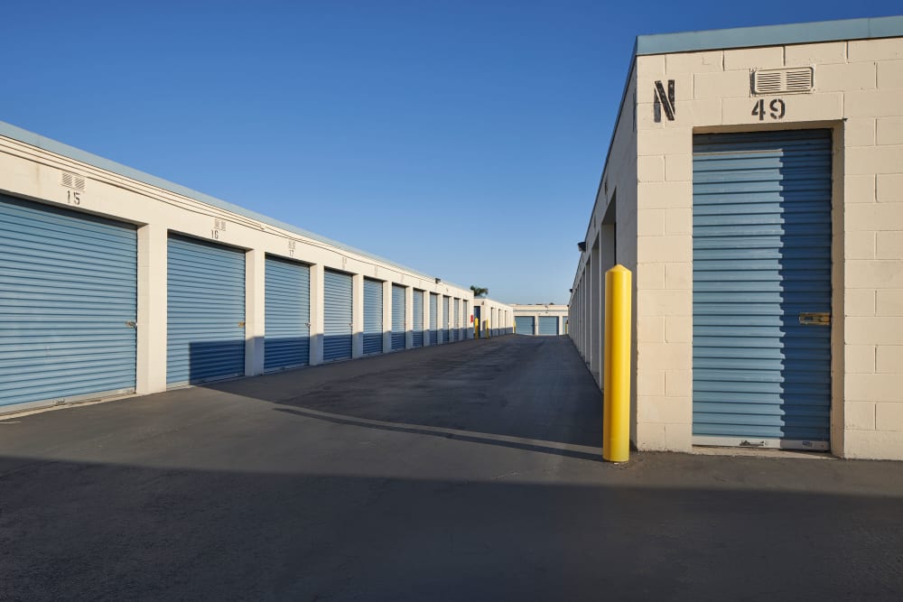 Exterior storage units at Stor'em Self Storage in San Diego, California
