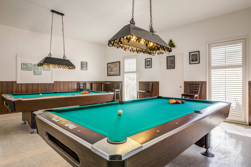 Billiard tables at The Oaks in Elk Grove, California