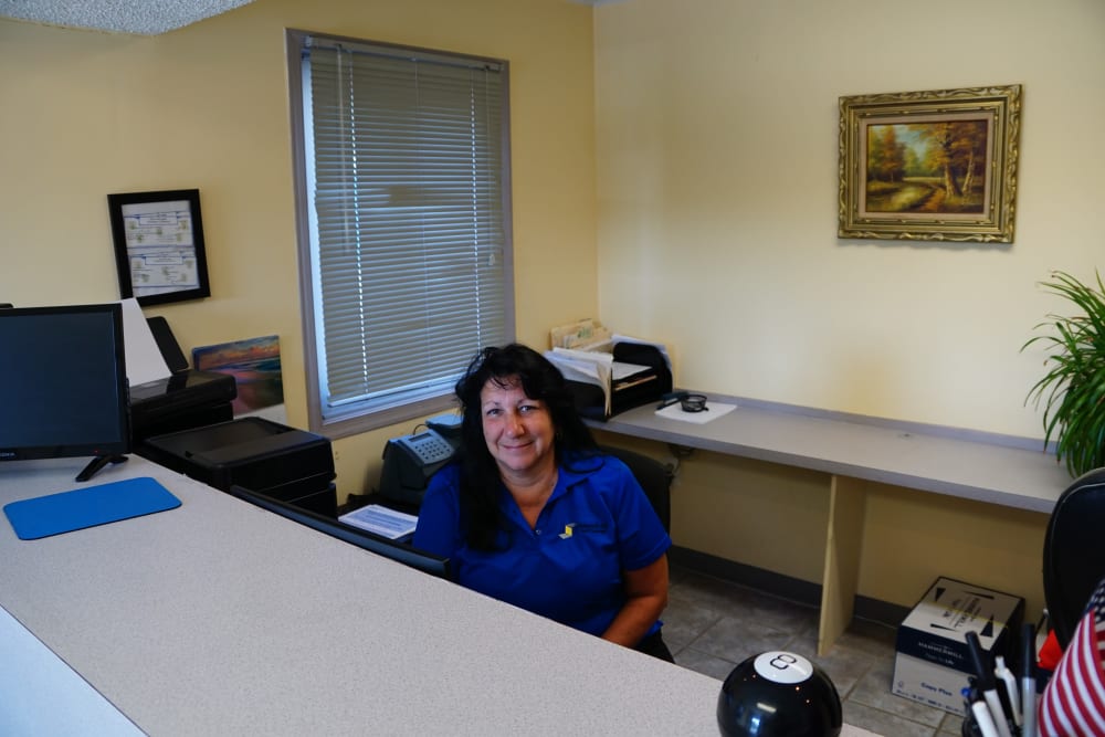 The reception desk at Store It All Self Storage - Lakeway in Lakeway, Texas