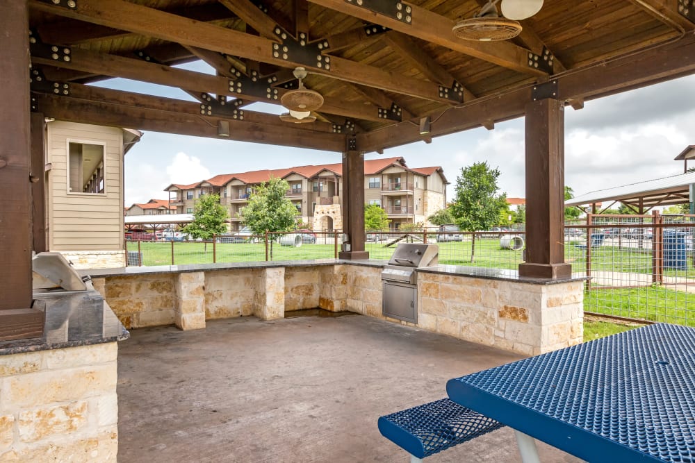 Community grilling area at Legacy Brooks in San Antonio, Texas