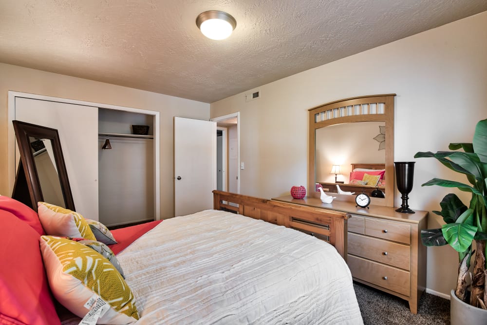 Bedroom at Apartments in Riverdale, Utah