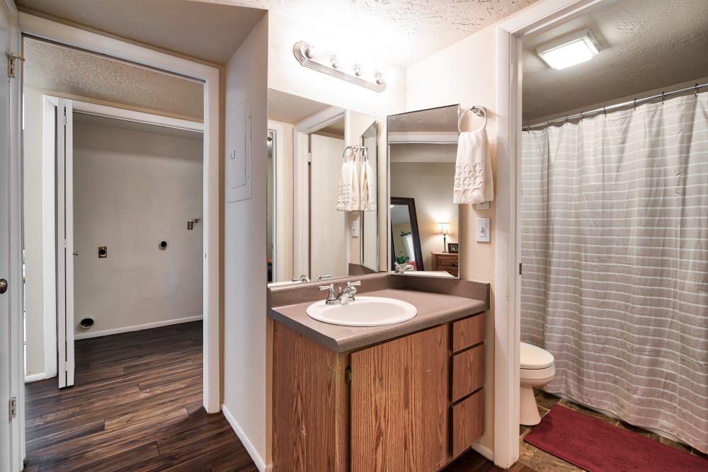 Bathroom at Cherry Creek Apartments in Riverdale, Utah