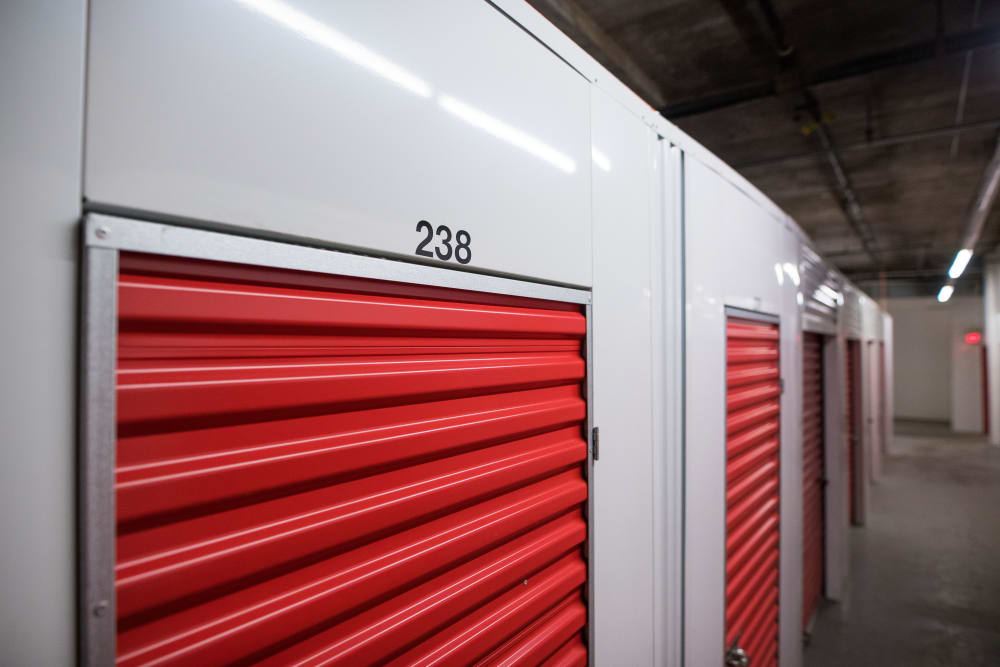 Close up of interior unit doors at Apple Self Storage - Halifax Downtown in Halifax, Nova Scotia