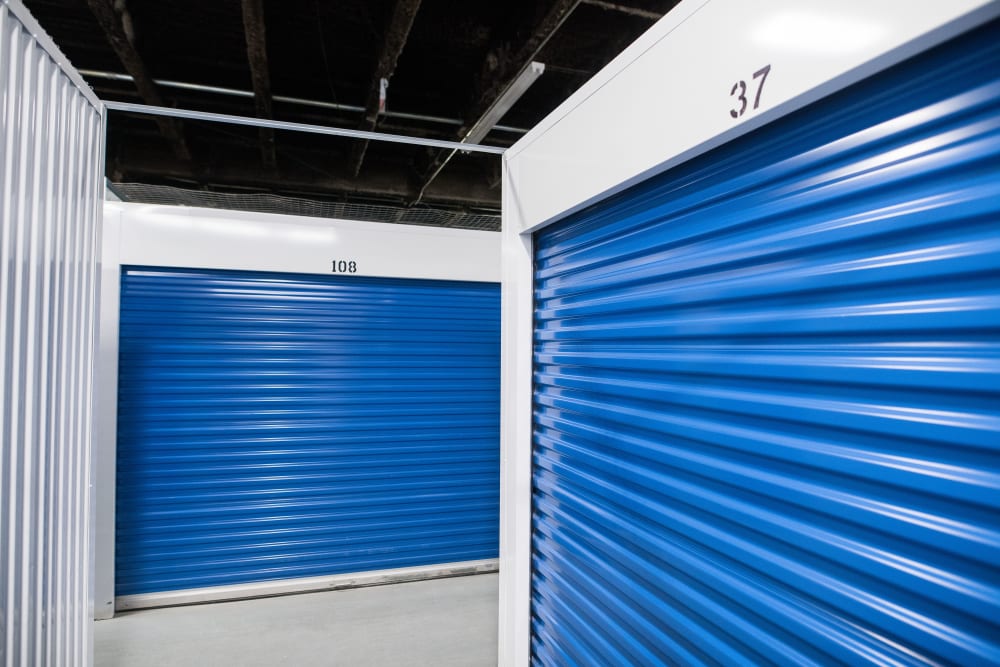 Large loading door on a unit at Apple Self Storage - Mississauga East in Mississauga, Ontario