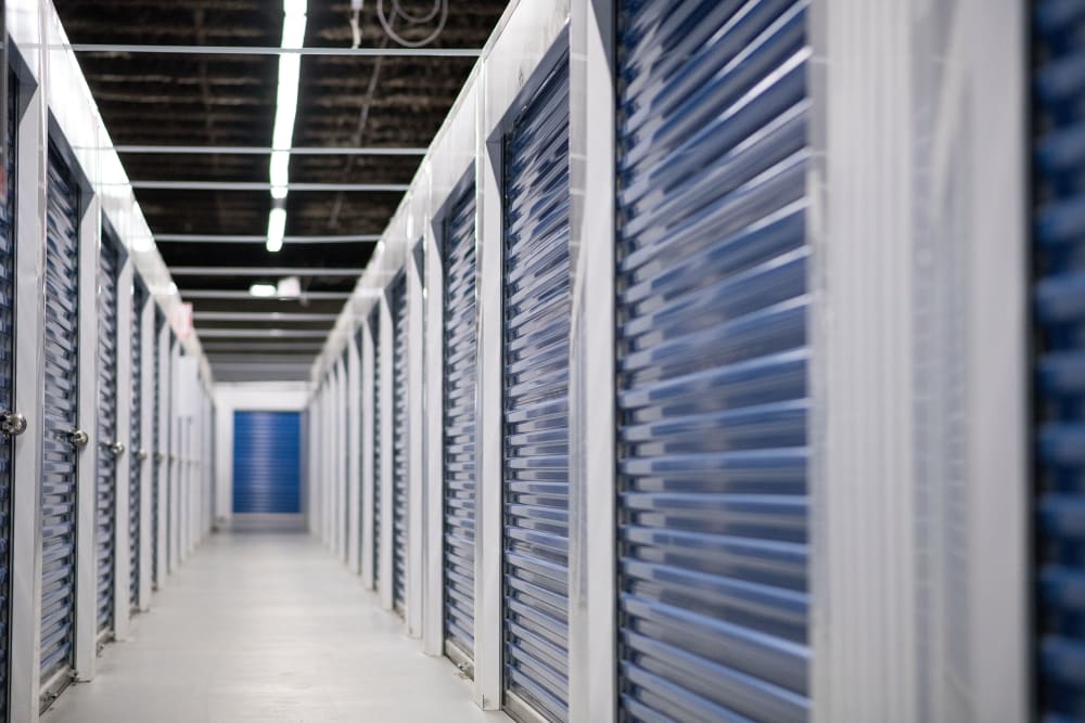 Large, bright hallway at Apple Self Storage - Mississauga East in Mississauga, Ontario