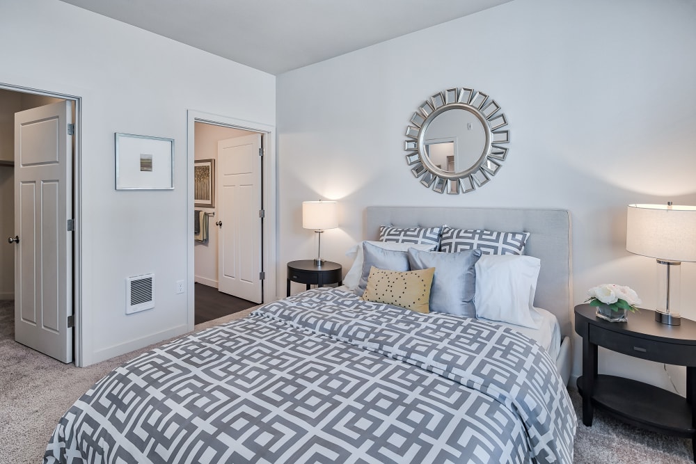 Beautiful Bedroom at Ecco Apartments in Eugene, OR