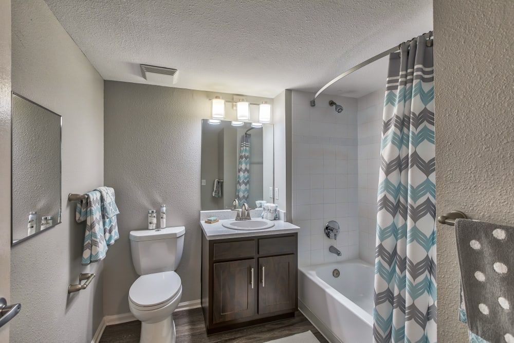 Bathroom at Willow Run Village Apartments in Broomfield, Colorado