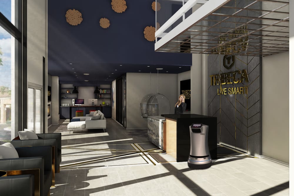 Rendering of Tribeca's lobby area in Saint Louis, Missouri