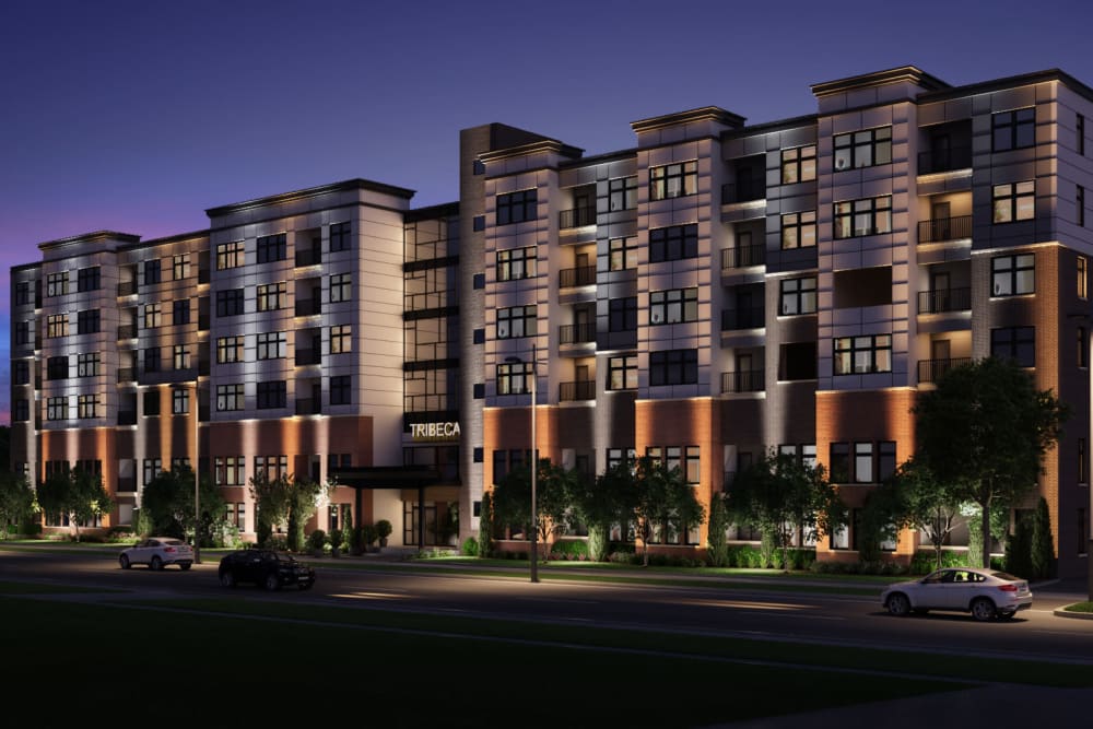 Rendering of the exterior of Tribeca in Saint Louis, Missouri