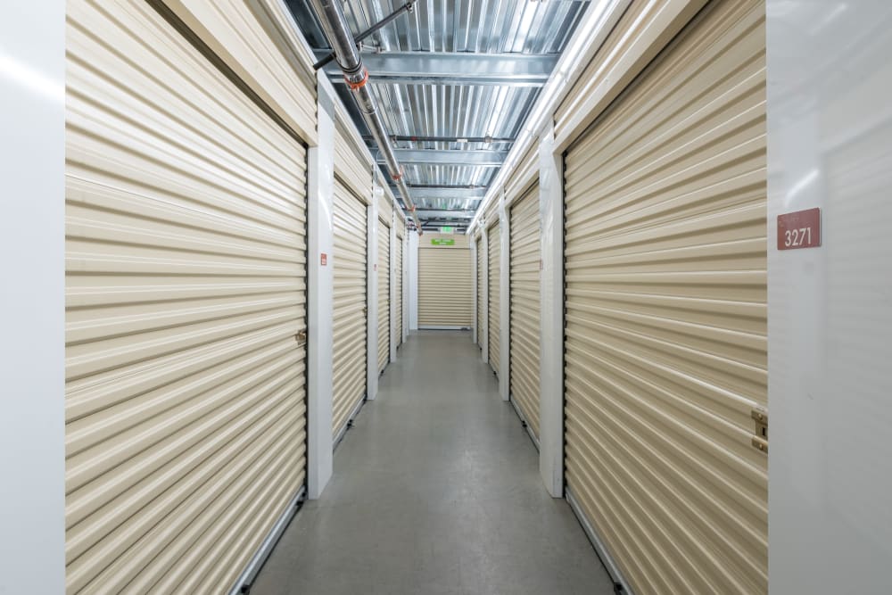 A row of storage units at Cubes Self Storage in Millcreek, Utah
