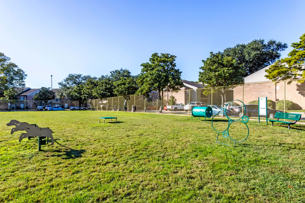Dog park at The Reserve at City Center North in Houston, Texas