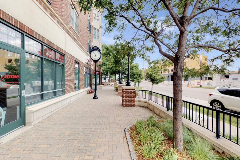 Sidewalk near Oaks Hiawatha Station in Minneapolis, Minnesota