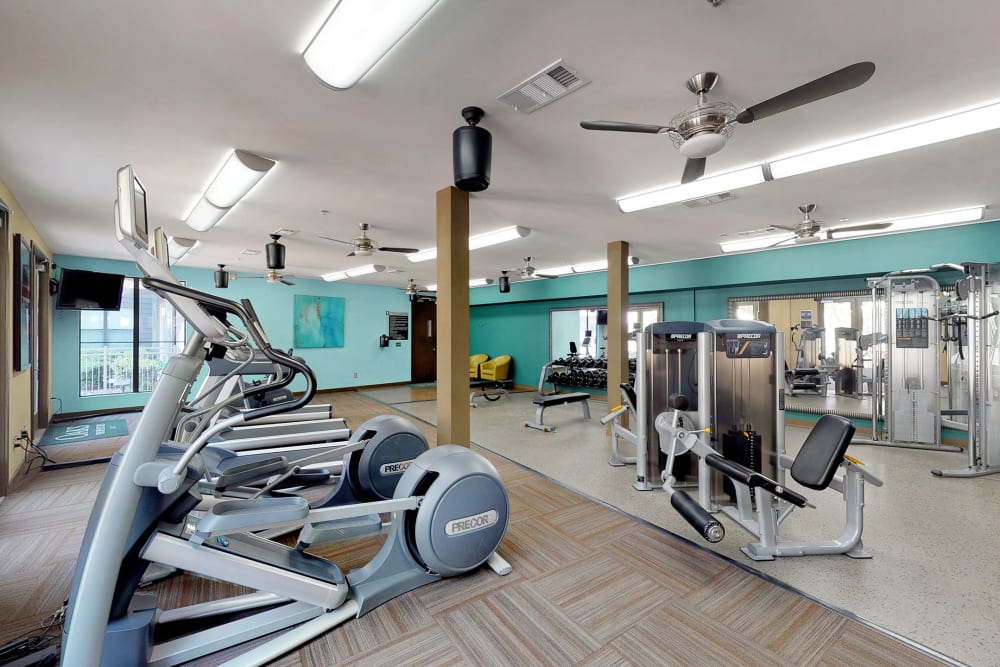 State-of-the-art fitness center at 5th Street Crossing at City Station in Garland, Texas