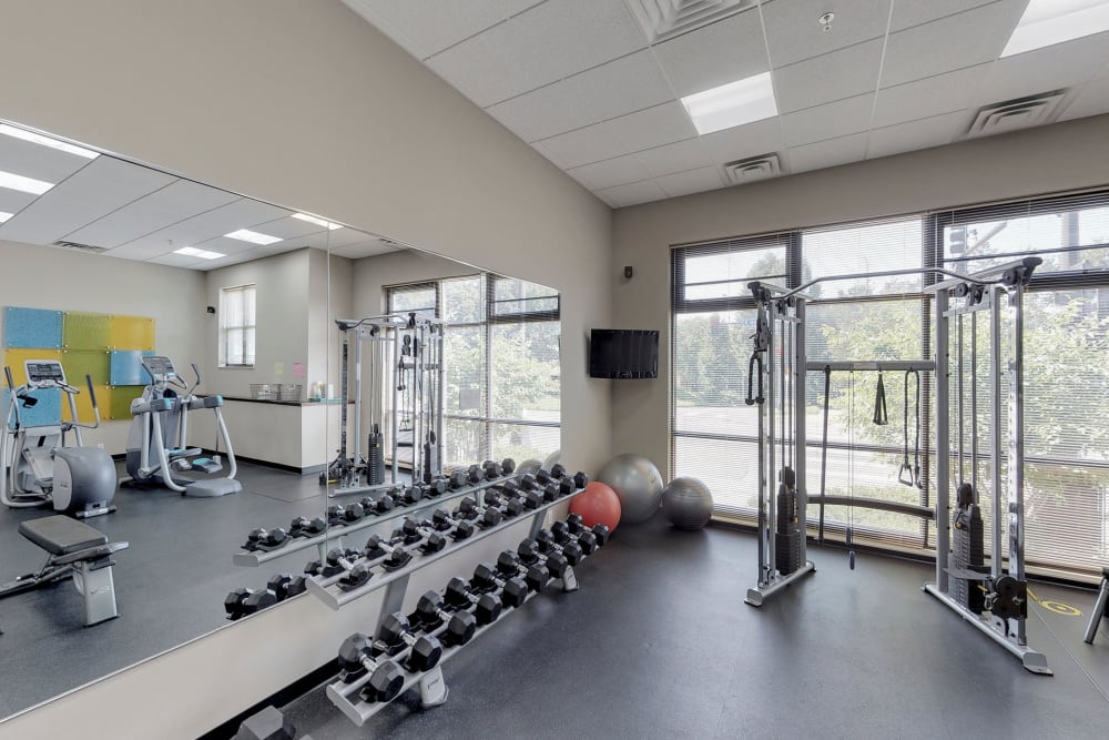 State-of-the-art fitness center at Oaks Station Place in Minneapolis, Minnesota