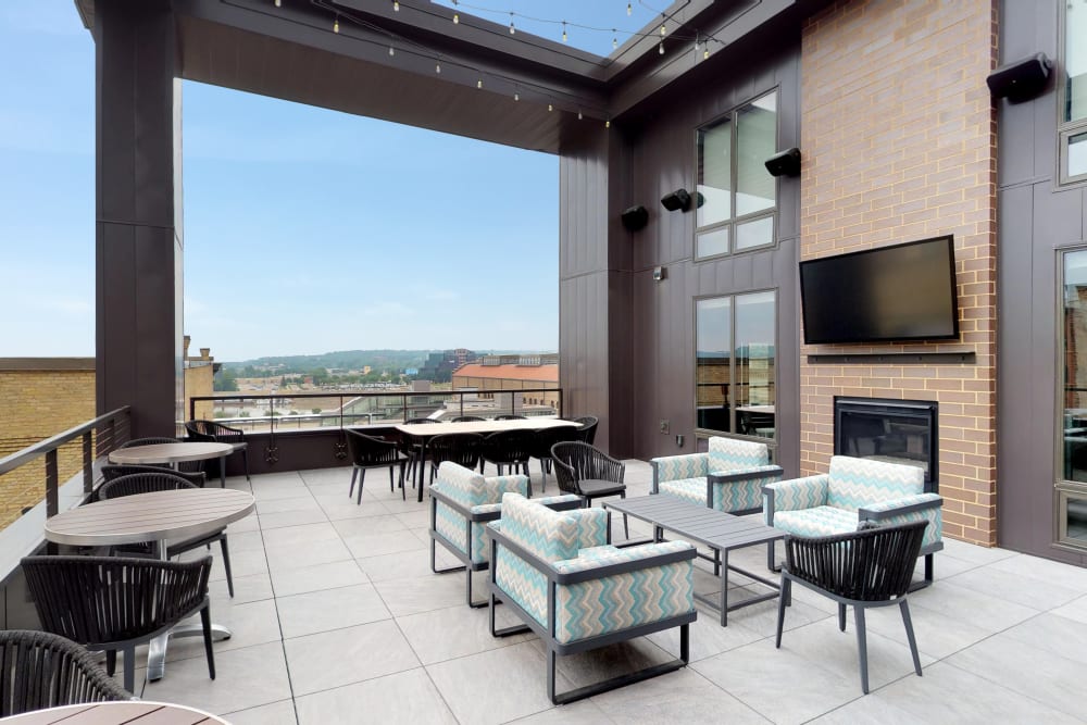 Rooftop lounge at Oaks Union Depot in St. Paul, Minnesota
