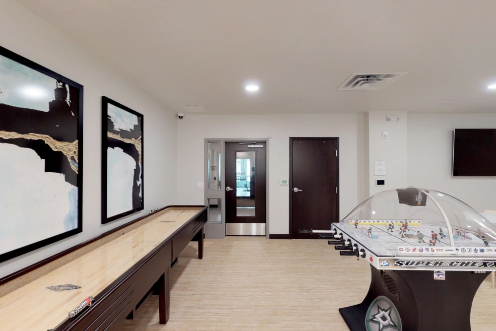 Game room at Oaks Union Depot in St. Paul, Minnesota