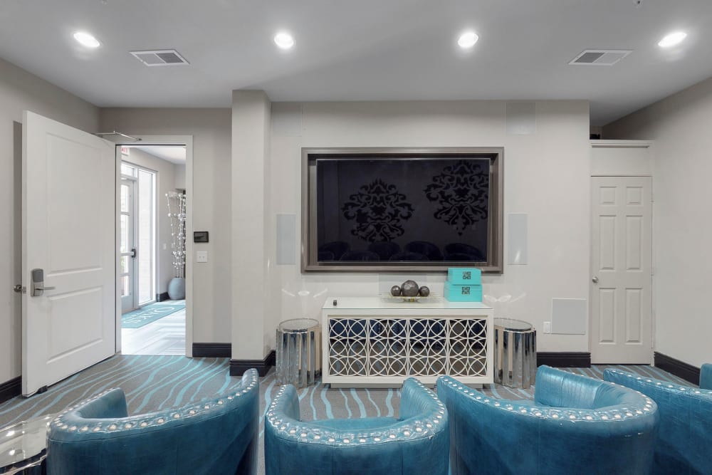 Community theater room at 5th Street Crossing City Center in Garland, Texas
