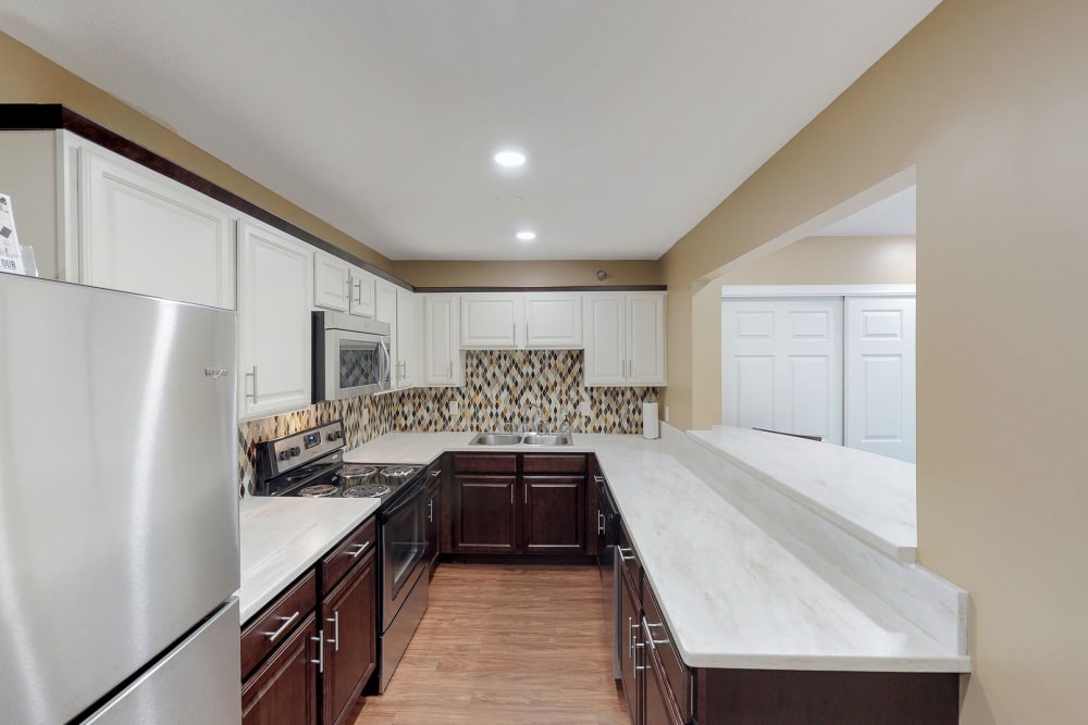 Community kitchen at Vernon Oaks in Edina, Minnesota